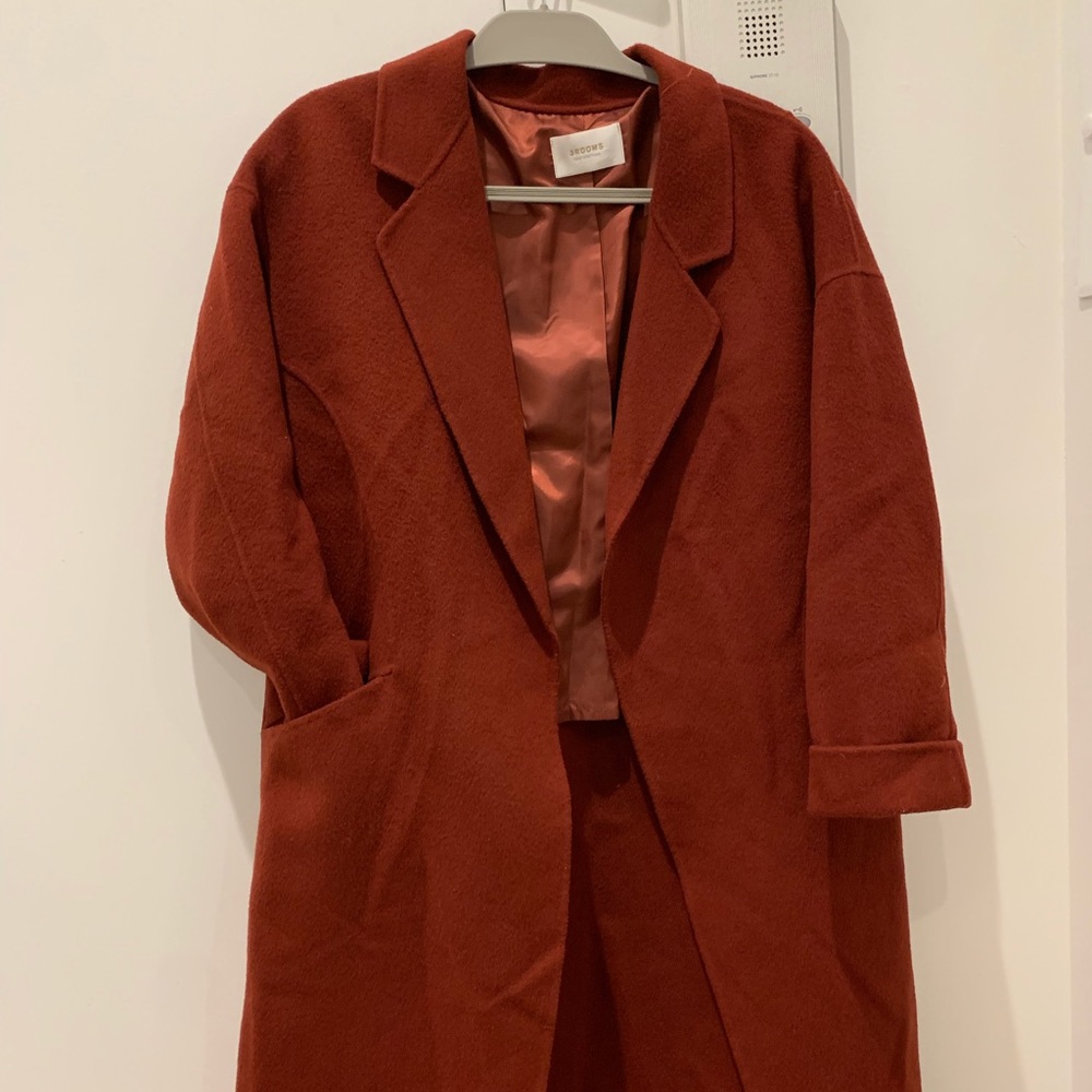 Maroon Wool Coat One Size Only fits xs—m